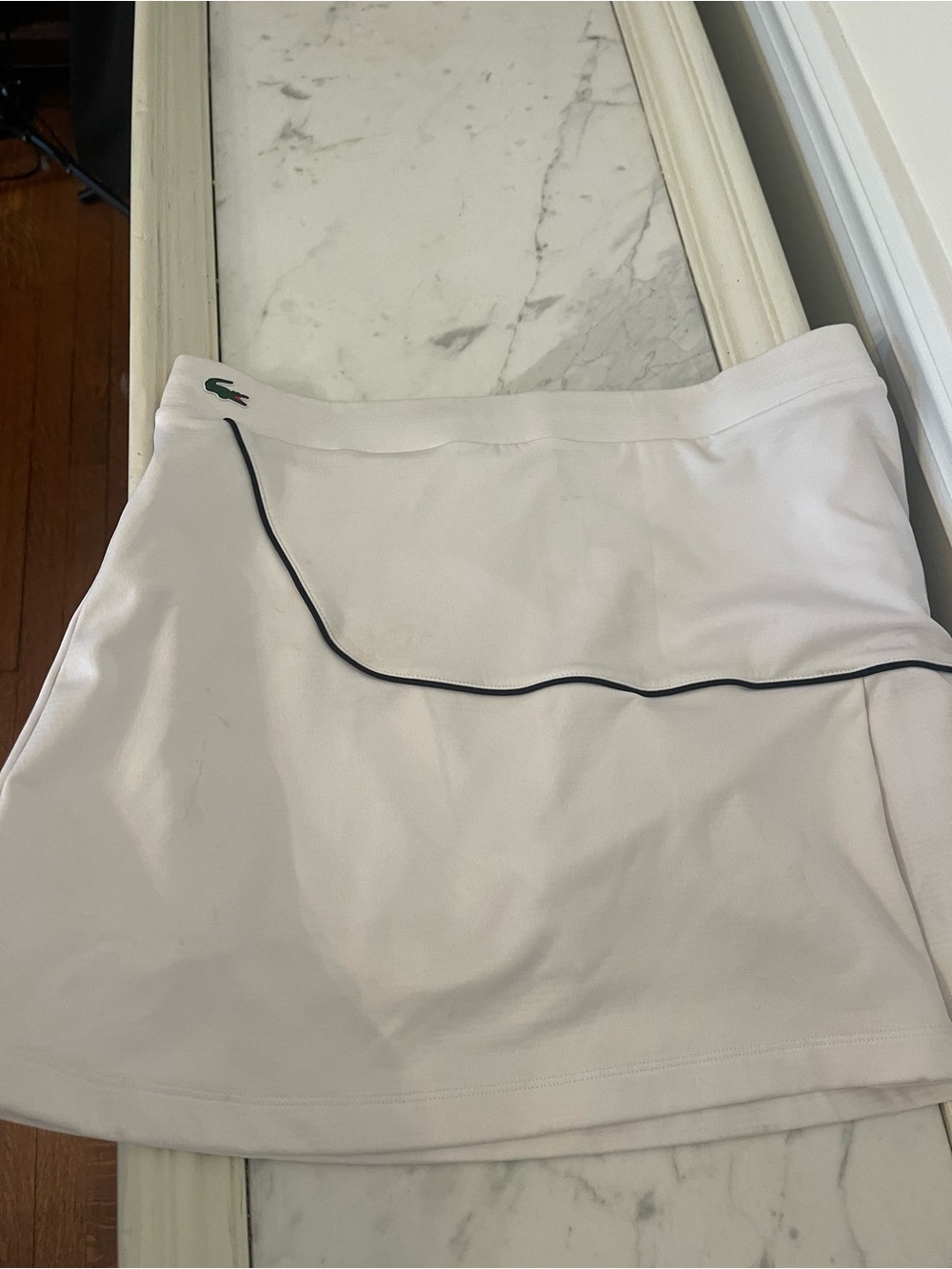 Lacoste White Skort with Navy Trim and Green Croc